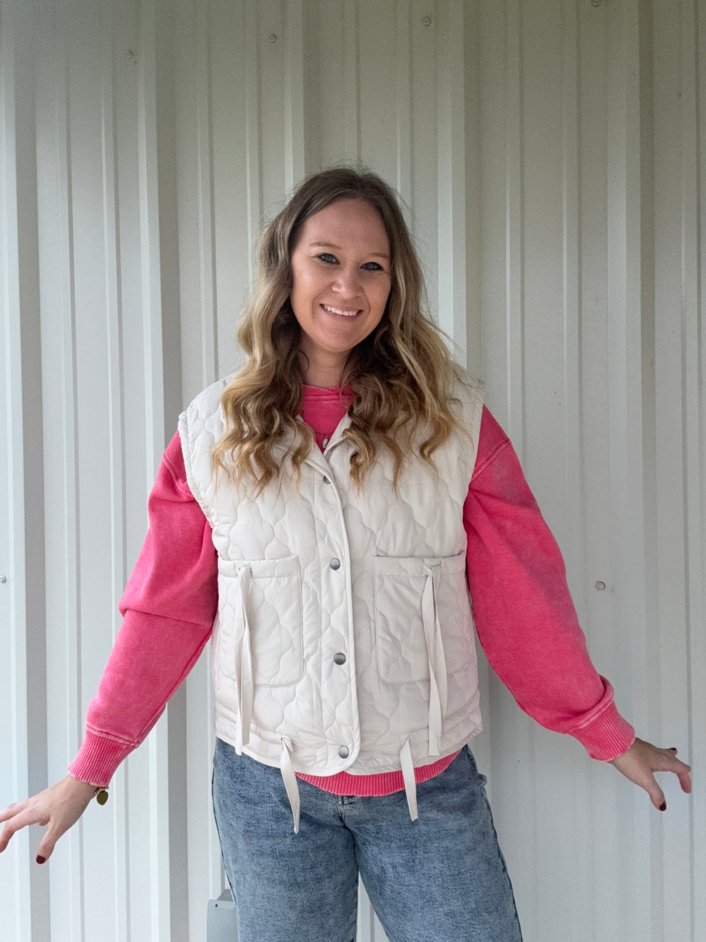 Quilted Cream Vest