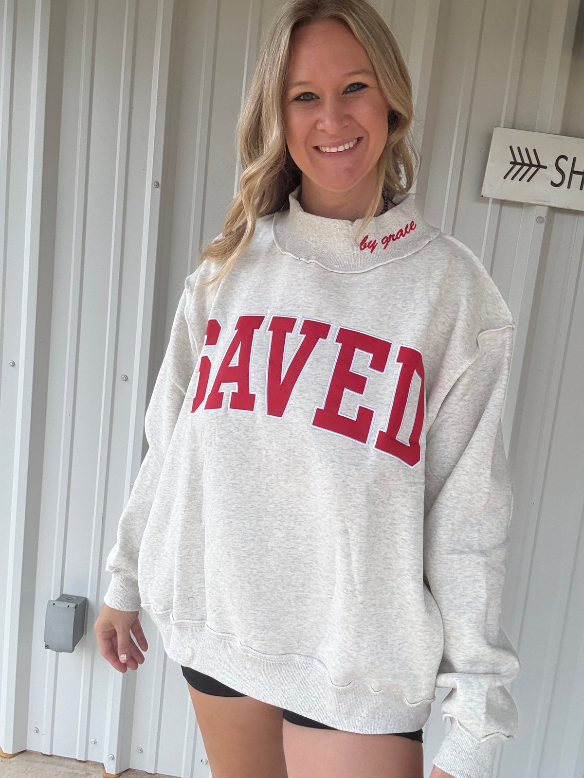 Saved by Grace Mock neck