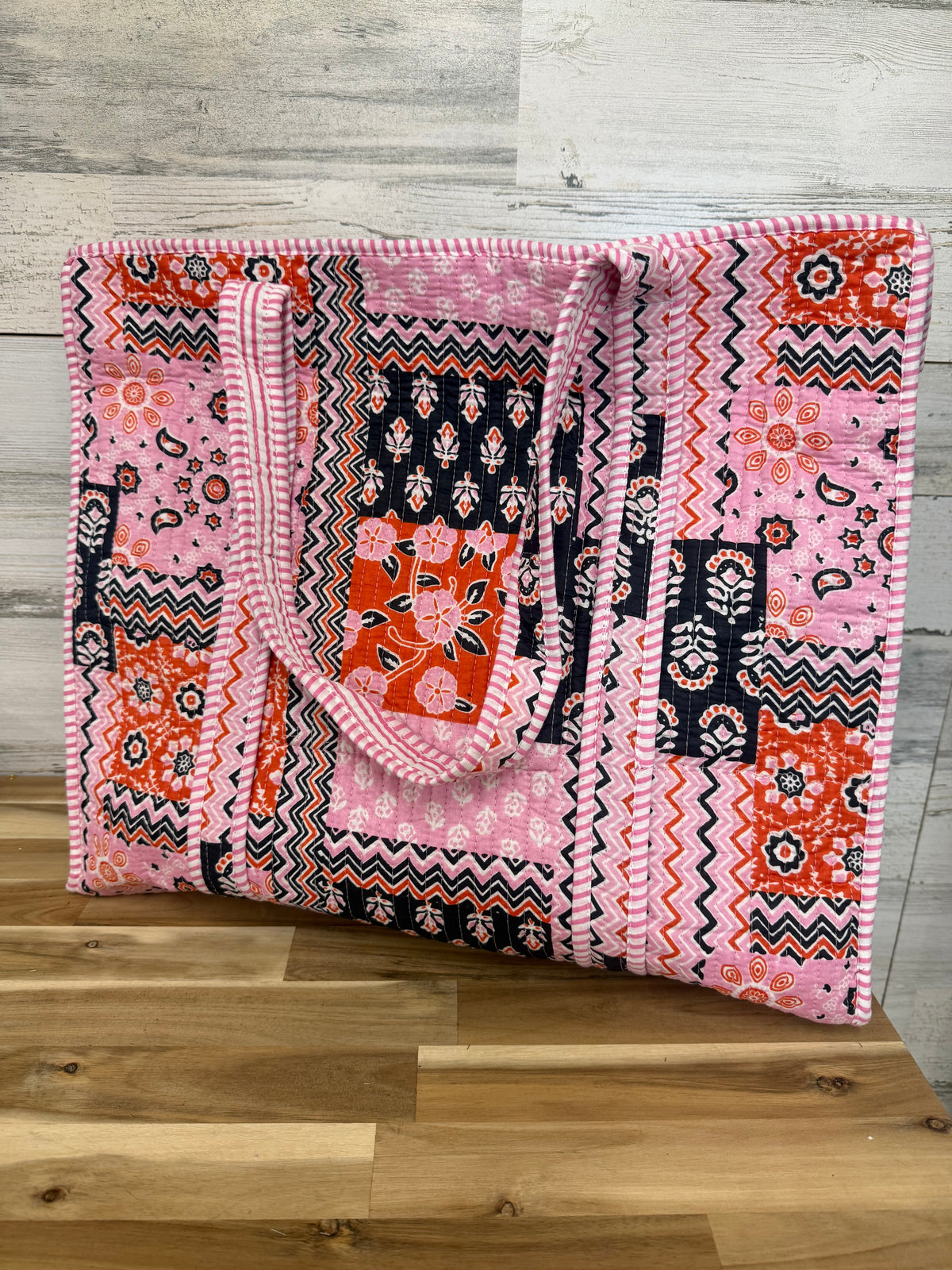 Pink Patchwork Tote Bag