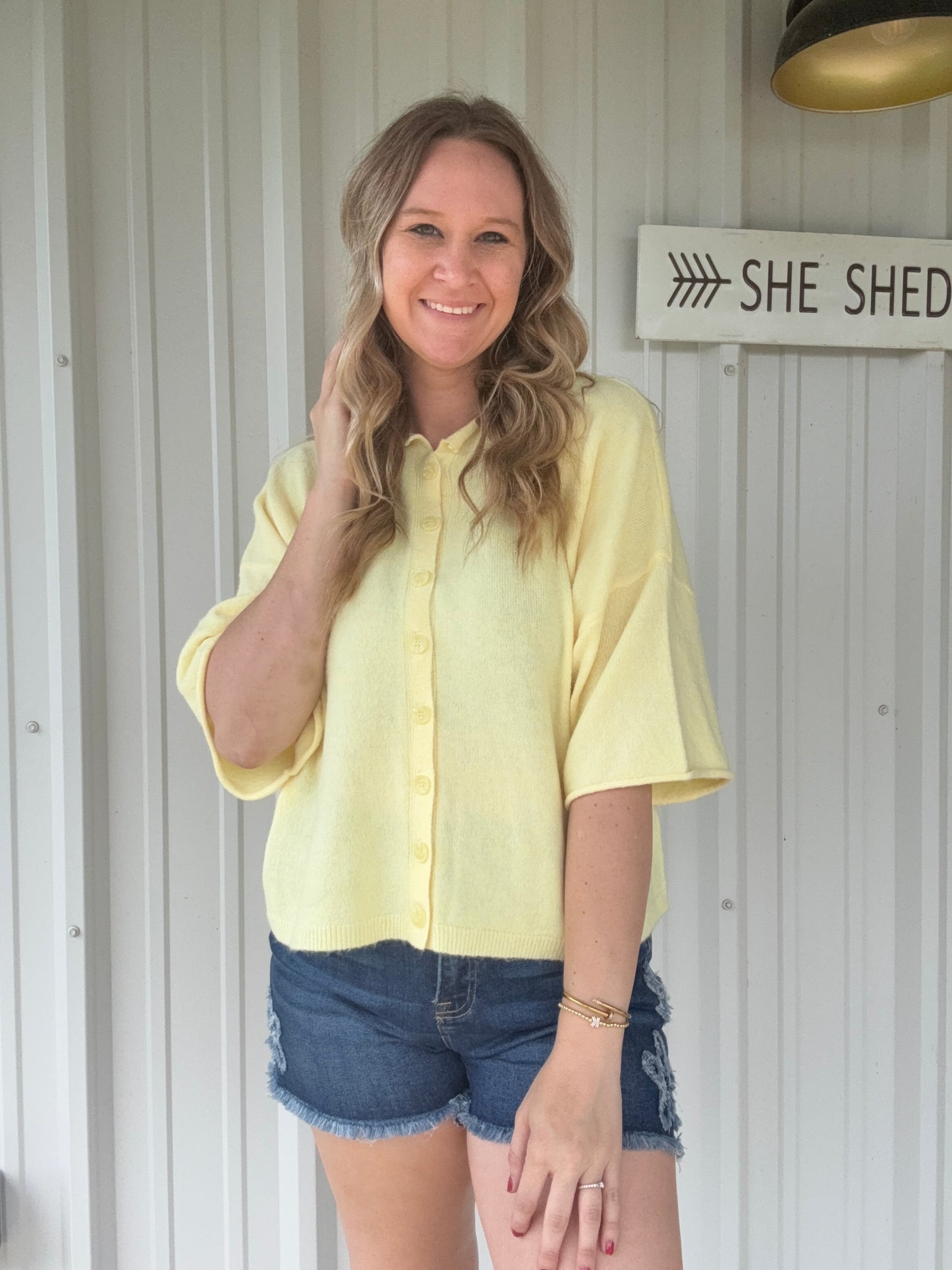 Yellow Button Cardi