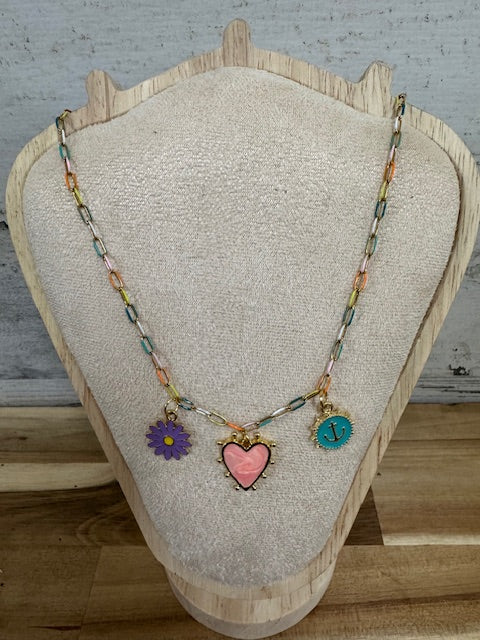 Multi colored necklace- coral