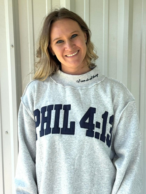 Phil 4:13 Oversized Mock Neck