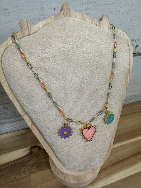 Multi colored necklace- coral