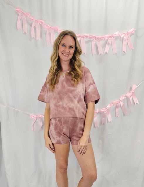 Mineral Wash Pink Short Set