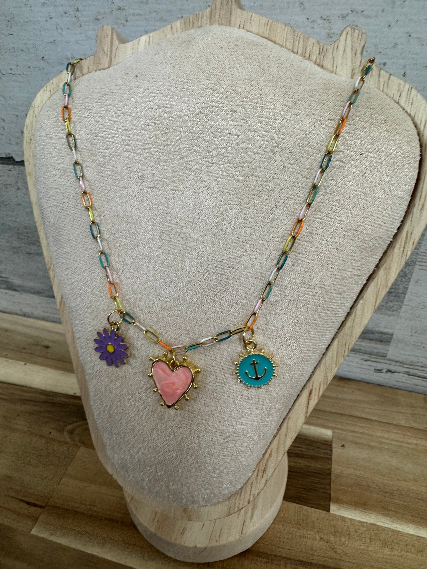Multi colored necklace- coral