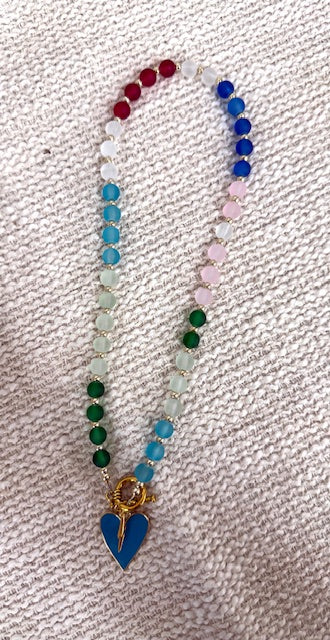 Beaded Multicolor charm necklace