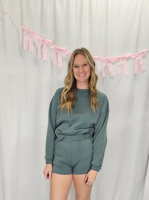 Teal Cozy Short Set
