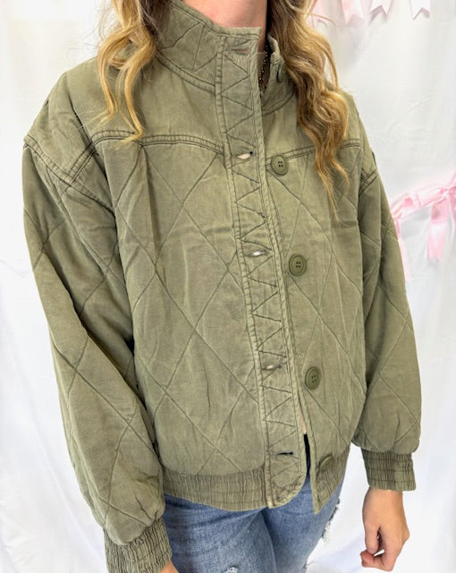 Green Quilted Jacket