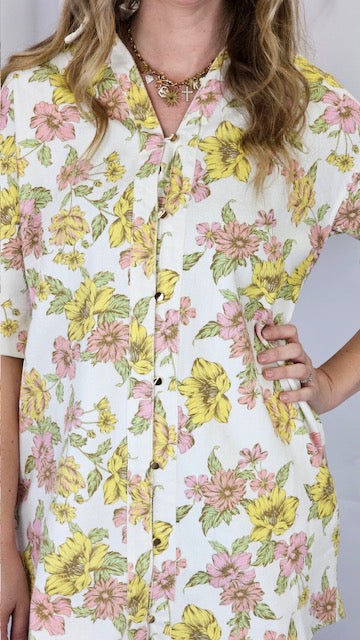 Denim Look Floral Dress