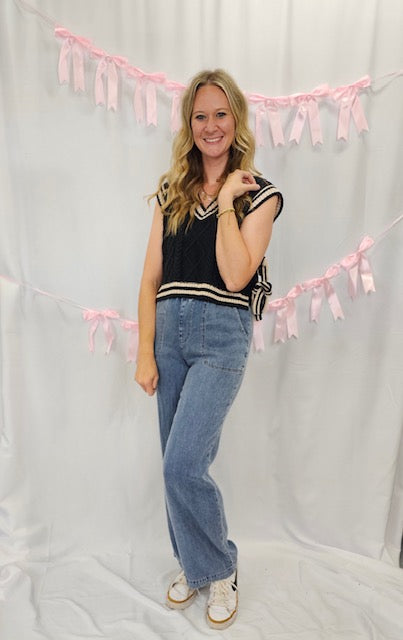 Wide Leg Denim Pants