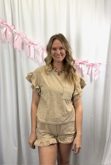 Brown Flowers Short Set