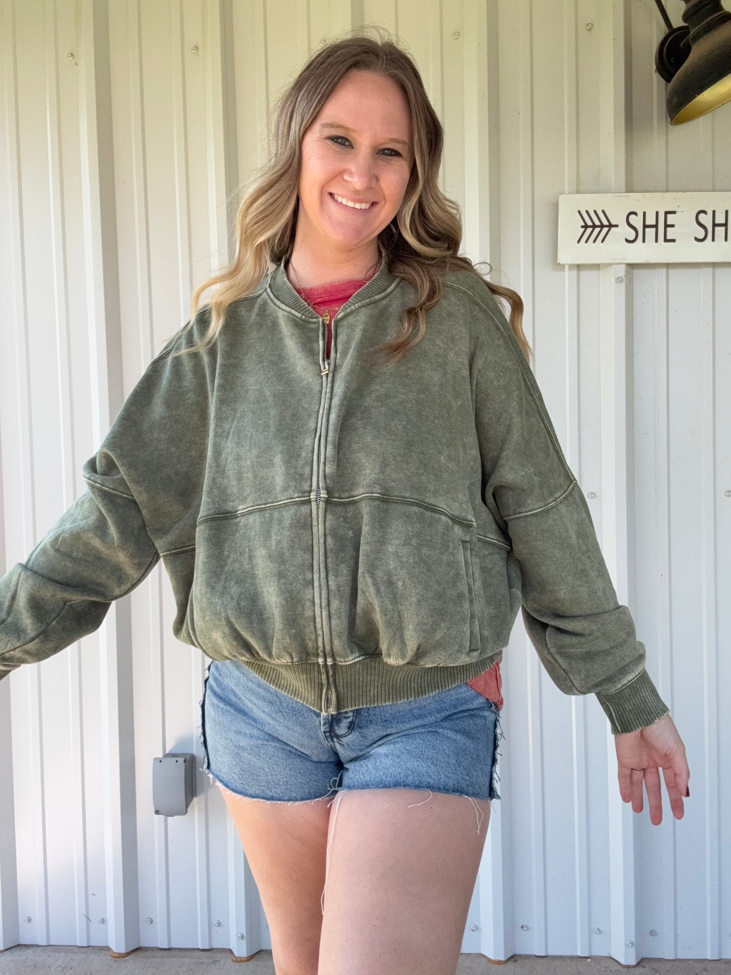Olive Bomber Jacket