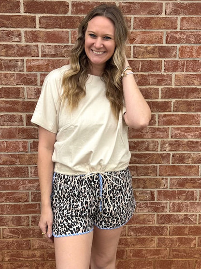 Light Khaki Drawstring Bottom Top