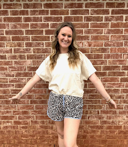 Light Khaki Drawstring Bottom Top