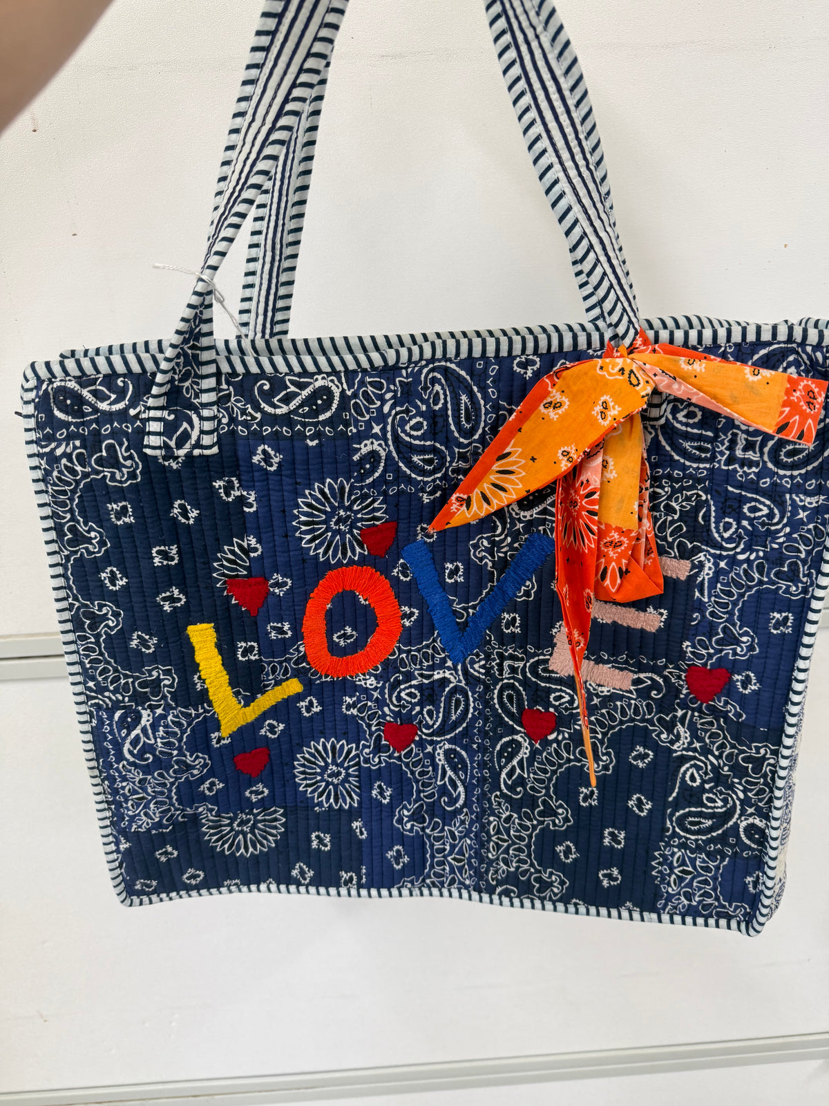 Love Embroidered Tote Bag