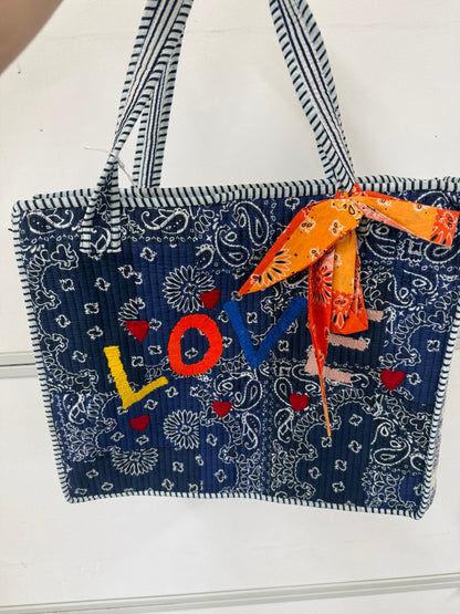 Love Embroidered Tote Bag