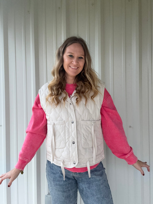 Quilted Cream Vest