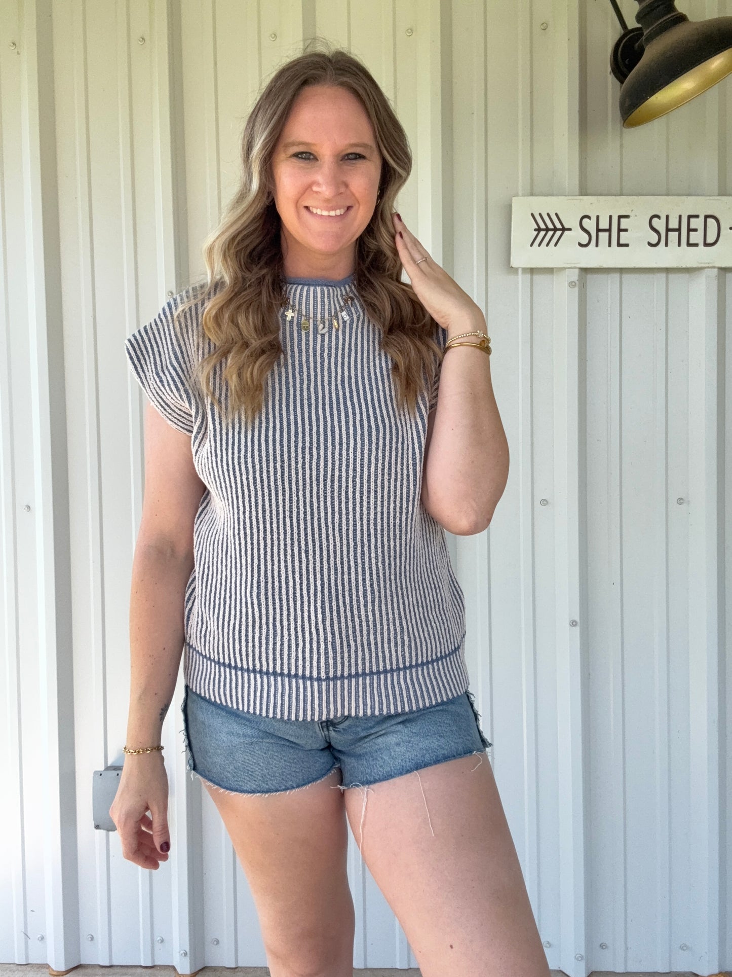 Light Blue mock neck sweater