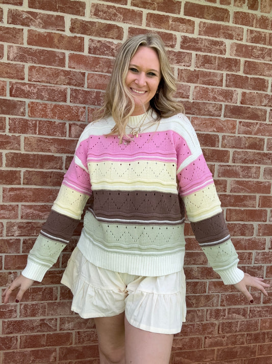 Color Block long sleeve sweater