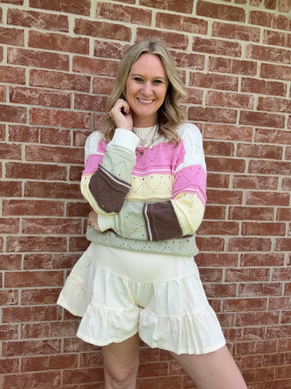 Cream Tier short/skirt