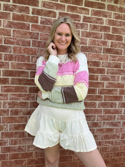 Cream Tier short/skirt