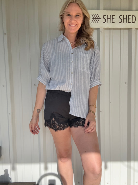 Black Lace Slip Shorts