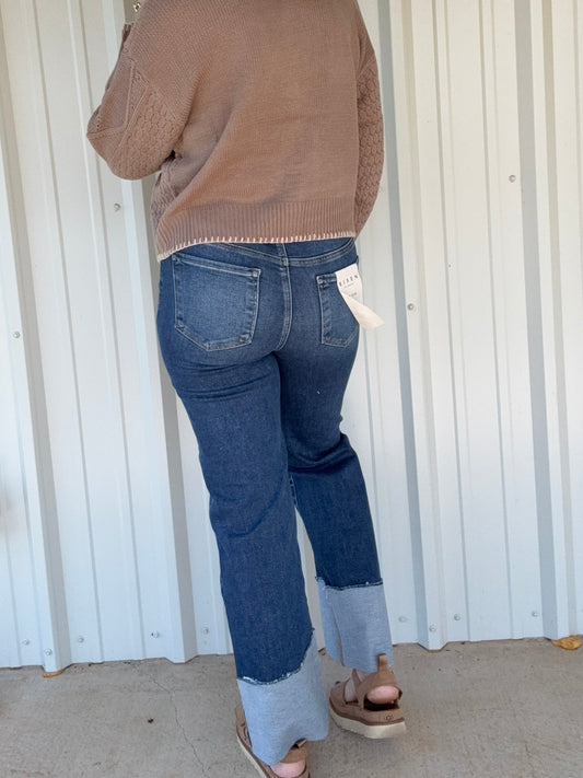 Risen Dark Wide Cuff Jean