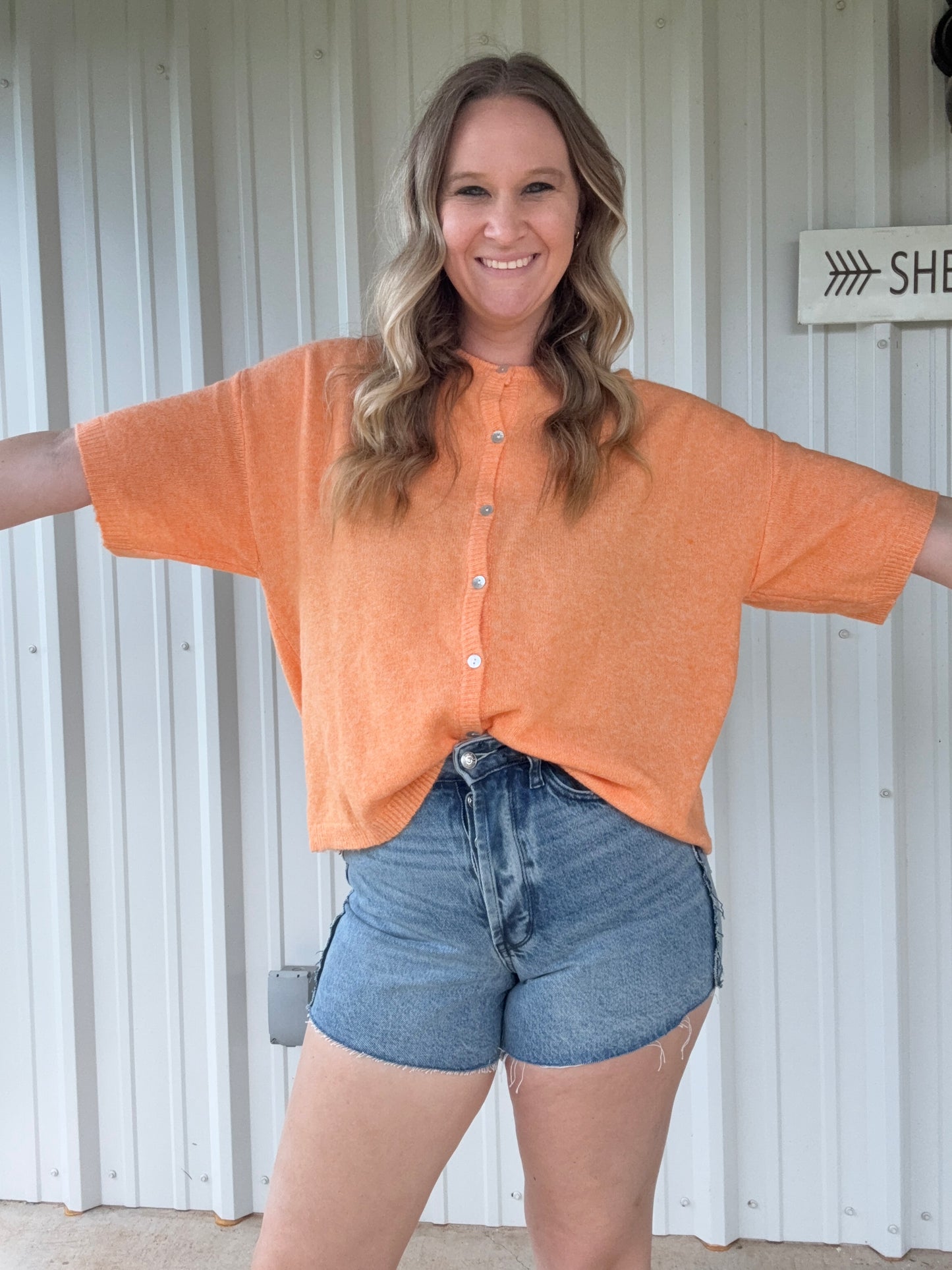 Orange Oversized Cardi