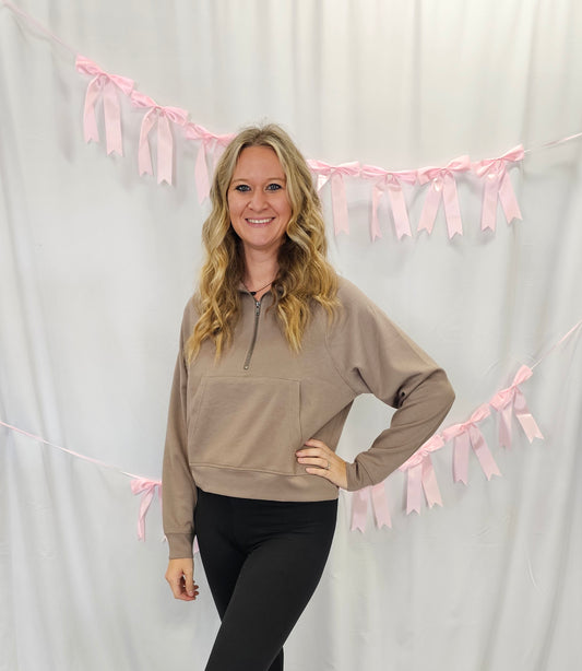 Brown Scuba Long Sleeve Pullover