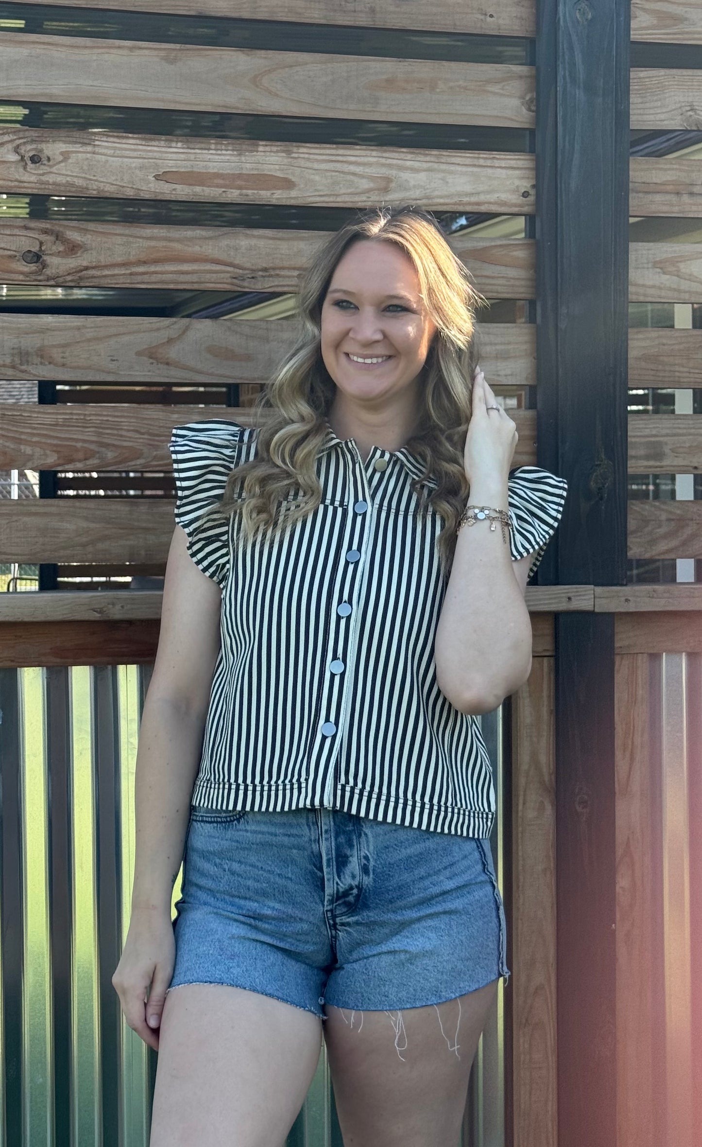 Black Striped Vest