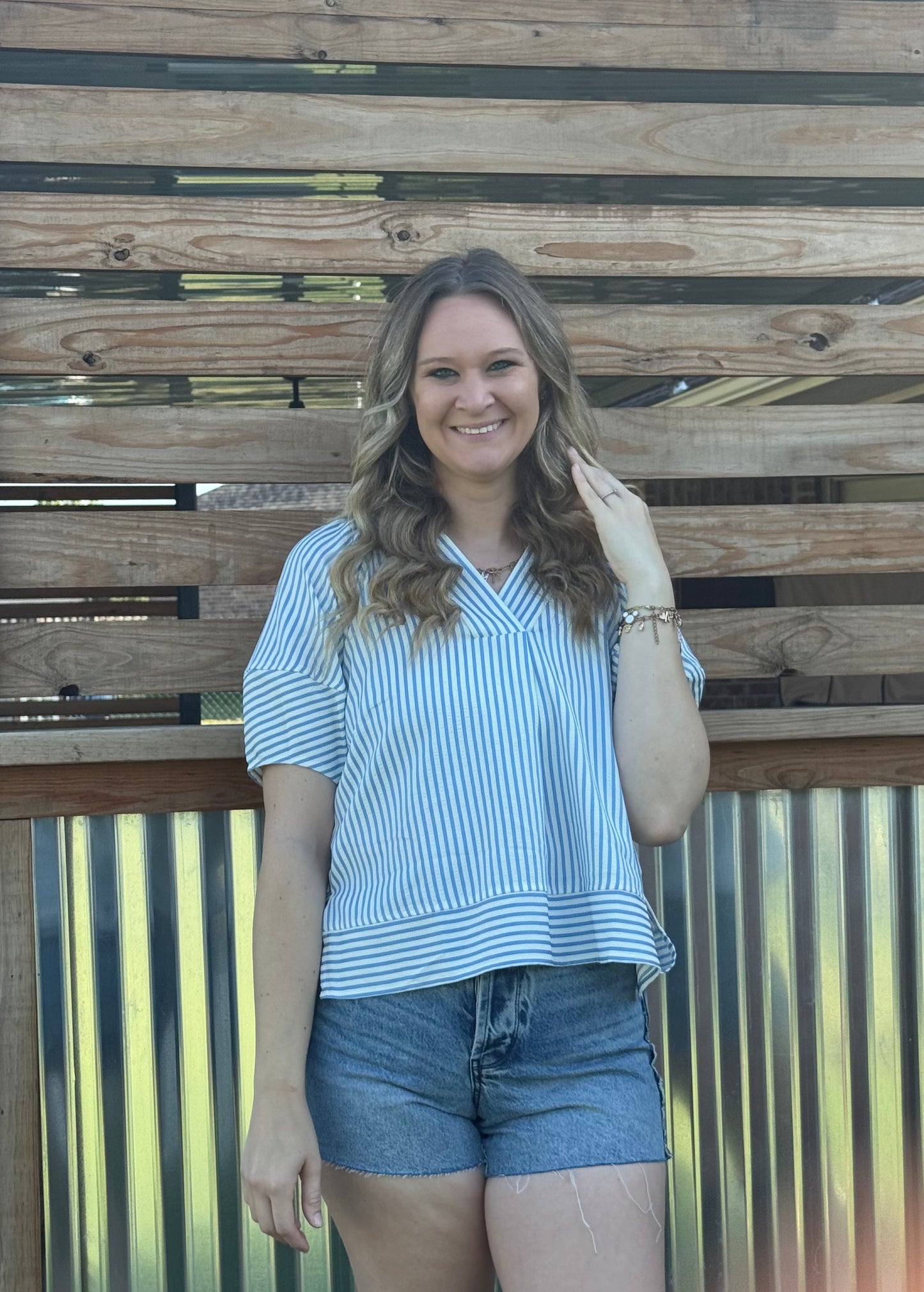 Blue Striped Blouse