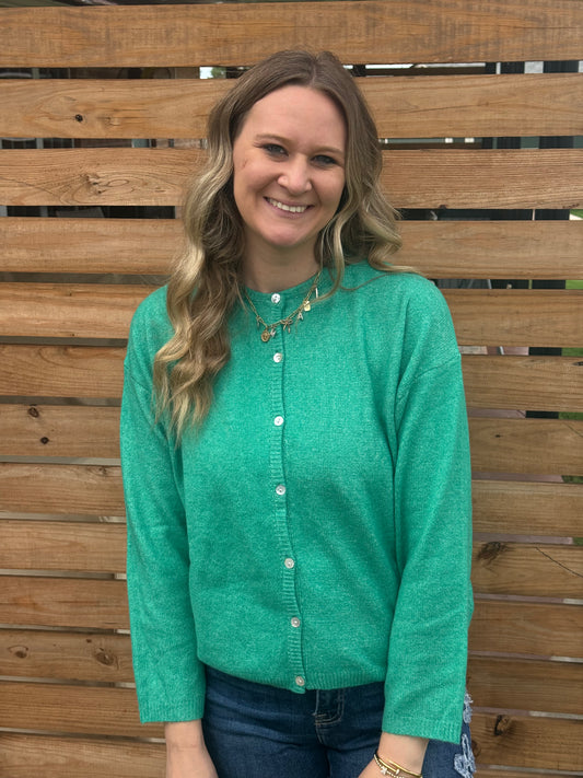 Green Long Sleeve Cardi