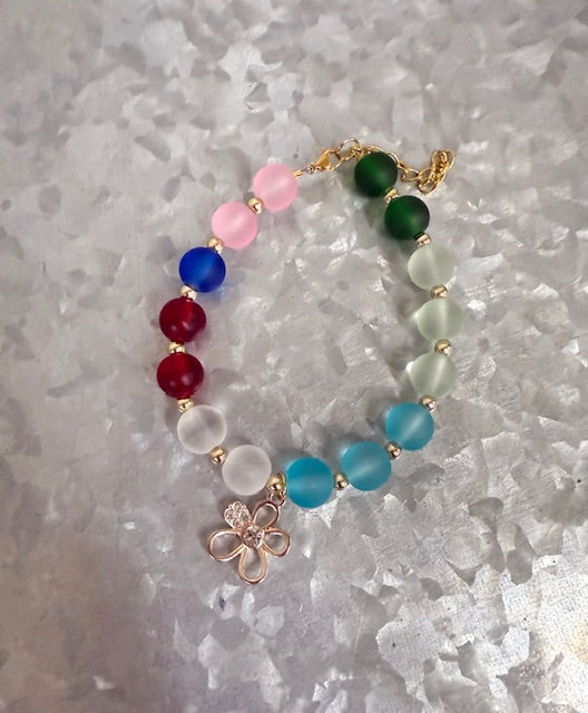 Beaded Multicolor bracelet with charm