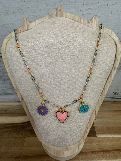 Multi colored necklace- coral