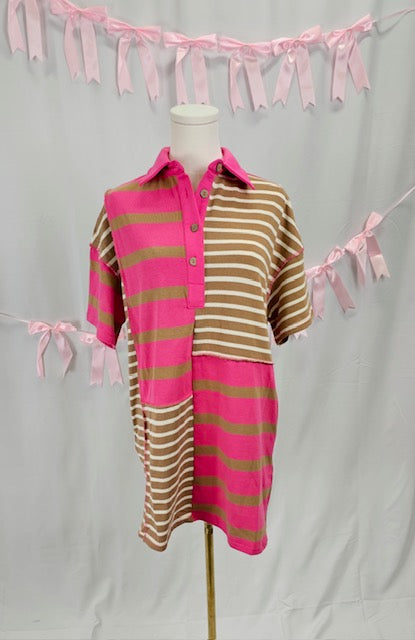 Multi Striped Pink Dress