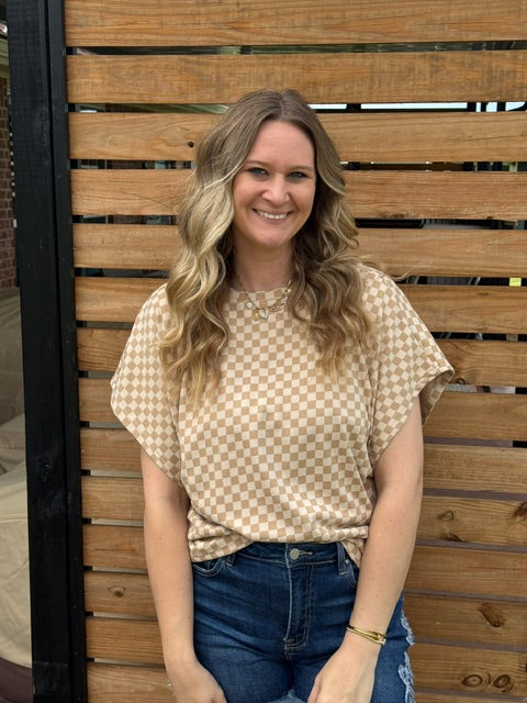 Brown Checkered Top