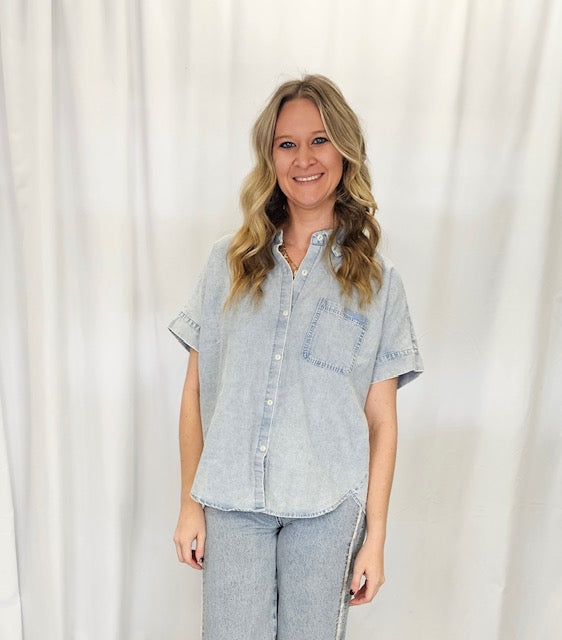 Denim button down shirt
