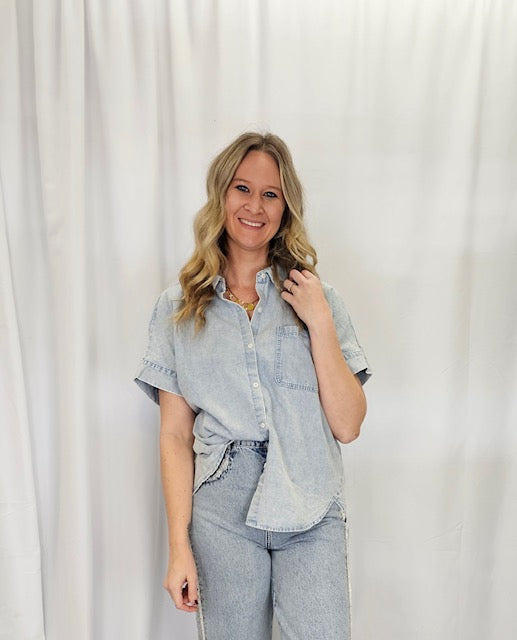 Denim button down shirt