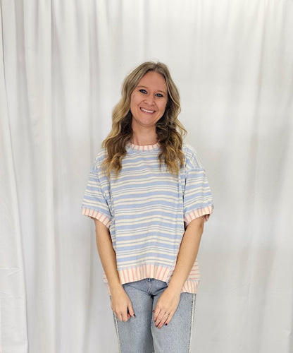 Pink/Blue Striped shirt