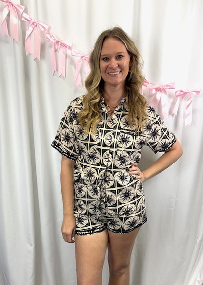 Black Sunset Short Set