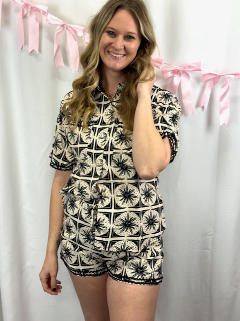 Black Sunset Short Set