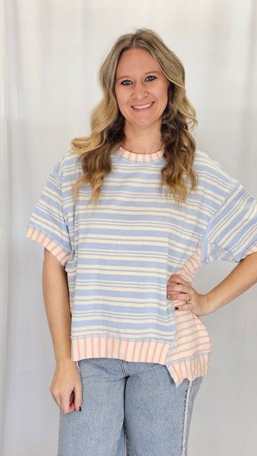 Pink/Blue Striped shirt
