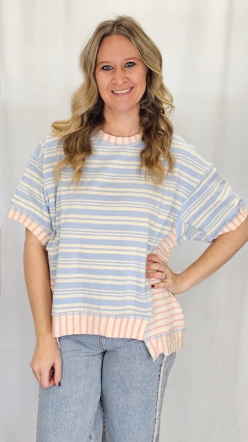 Pink/Blue Striped shirt