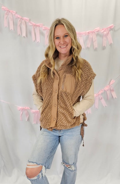 Brown Sherpa Vest