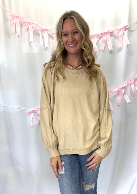 Brown Ribbed Sweater