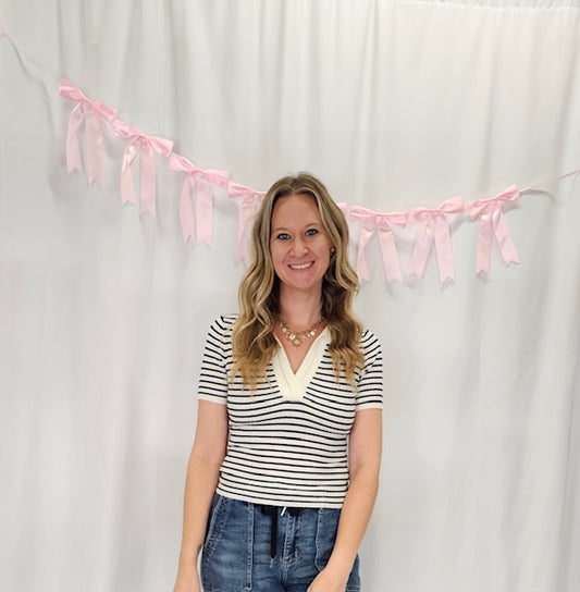 Navy and White Stripe Collar Shirt
