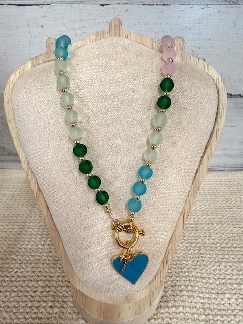 Beaded Multicolor charm necklace
