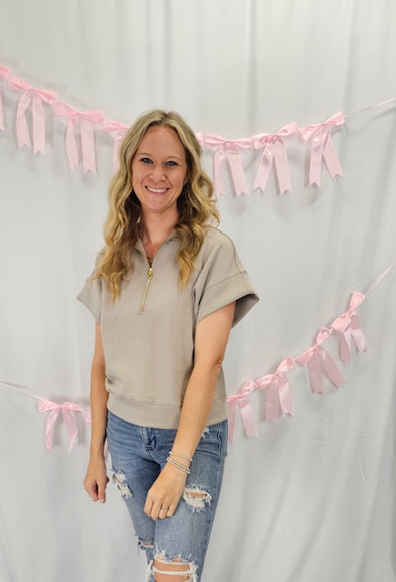 Brown Scuba Half Zip Pullover