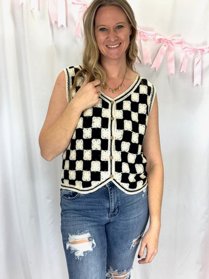 Checkered Croquet Top