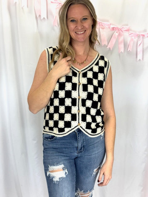 Checkered Croquet Top